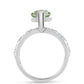 Inel din Argint 925 ( 6.41 grame ) cu Ametist Verde și Topaz Alb 5.45 Carate