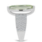 Inel din Argint 925 ( 6.41 grame ) cu Ametist Verde și Topaz Alb 5.45 Carate