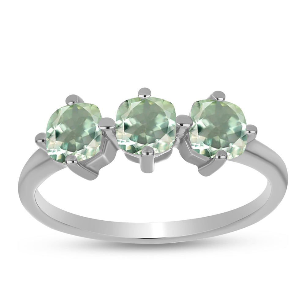 Inel din Argint 925 ( 1.98 grame ) cu Ametist Verde 1.6 Carate 3 