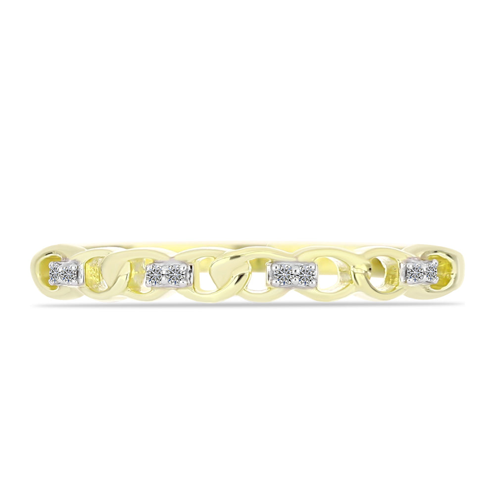 Inel din Argint 925 Placat cu Aur ( 1.75 grame ) cu Diamant Alb 0.04 Carate