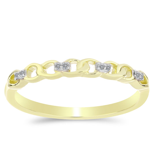 Inel din Argint 925 Placat cu Aur ( 1.75 grame ) cu Diamant Alb 0.04 Carate