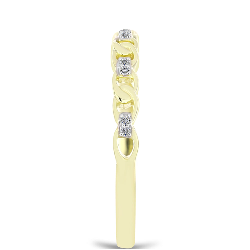 Inel din Argint 925 Placat cu Aur ( 1.75 grame ) cu Diamant Alb 0.04 Carate