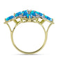 Inel din Argint 925 Placat cu Aur ( 5.07 grame ) cu Opal Etiopian ”Paradis” și Topaz Alb 2.34 Carate