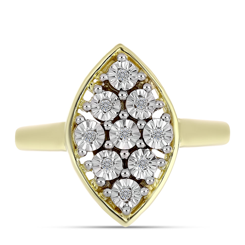 Inel din Argint 925 Placat cu Aur ( 3.38 grame ) cu Diamant Alb 0.05 Carate