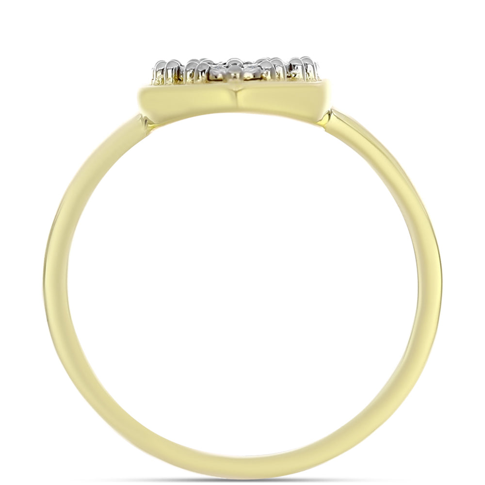 Inel din Argint 925 Placat cu Aur ( 3.38 grame ) cu Diamant Alb 0.05 Carate