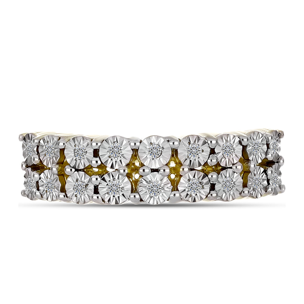 Inel din Argint 925 Placat cu Aur ( 4.11 grame ) cu Diamant Alb 0.12 Carate