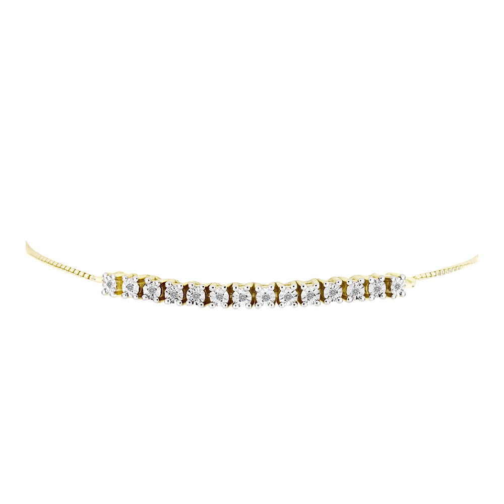 Brățară din Argint 925 Placat cu Aur ( 6.1 grame ) cu Diamant Alb 0.07 Carate 2 