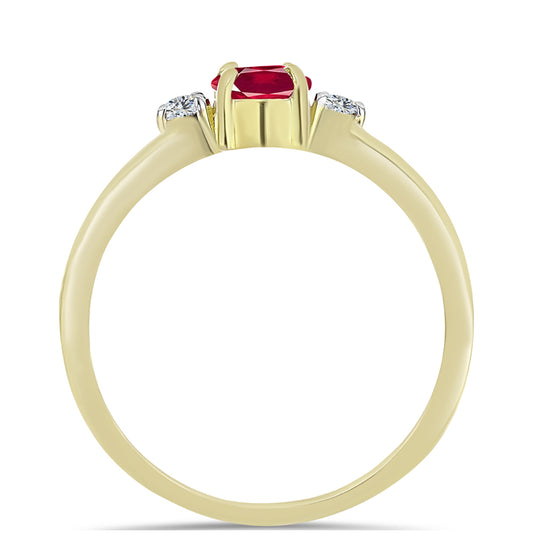 Inel din Argint 925 Placat cu Aur ( 1.98 grame ) cu Rubin Malagasy și Topaz Alb 1.12 Carate