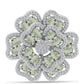 Inel din Argint 925 ( 7.72 grame ) cu Ametist Verde și Topaz Alb 4.11 Carate
