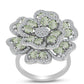 Inel din Argint 925 ( 7.72 grame ) cu Ametist Verde și Topaz Alb 4.11 Carate