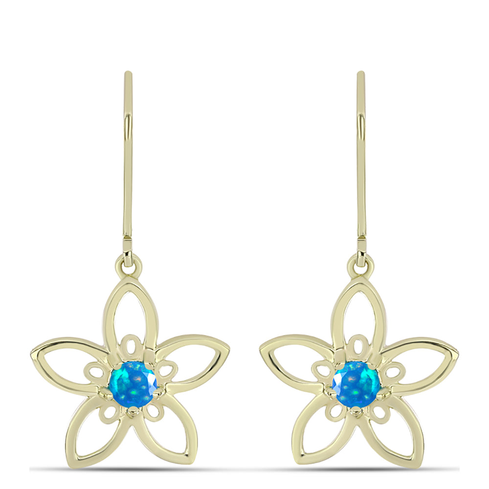 Cercei din Argint 925 Placat cu Aur ( 2.91 grame ) cu Opal Etiopian ”Paradis” 0.31 Carate 1 