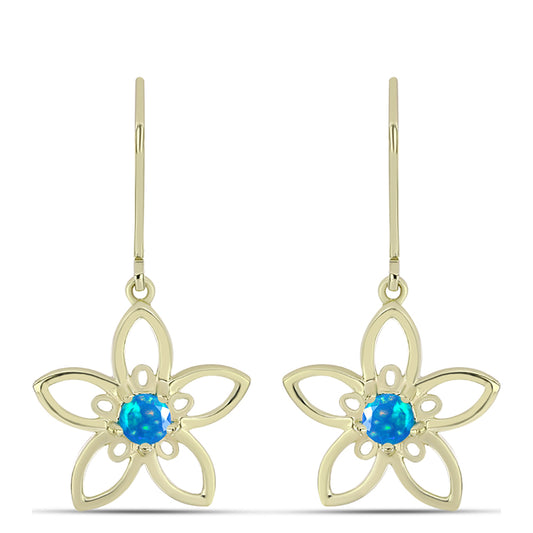 Cercei din Argint 925 Placat cu Aur ( 2.91 grame ) cu Opal Etiopian ”Paradis” 0.31 Carate