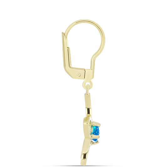 Cercei din Argint 925 Placat cu Aur ( 2.91 grame ) cu Opal Etiopian ”Paradis” 0.31 Carate