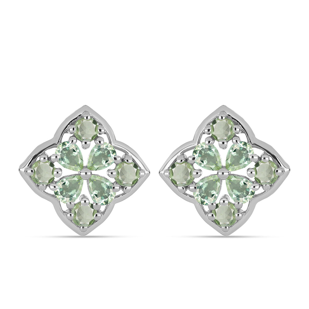 Cercei din Argint 925 ( 4.65 grame ) cu Ametist Verde 1.88 Carate 1 