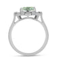 Inel din Argint 925 ( 3.68 grame ) cu Ametist Verde și Topaz Alb 1.45 Carate