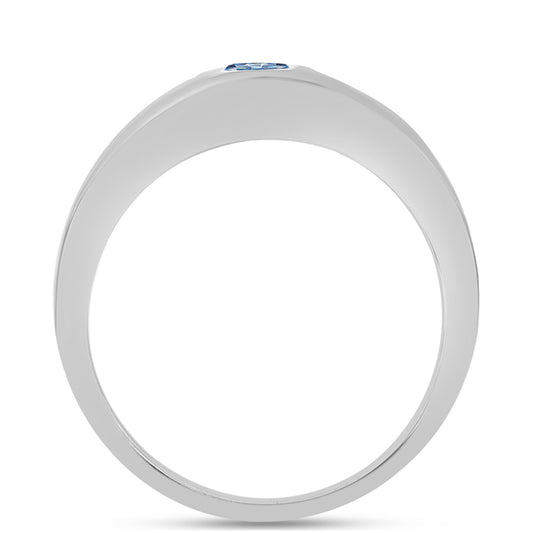 Inel din Argint 925 ( 2.99 grame ) cu Moissanite Albastru Oceanic 0.32 Carate