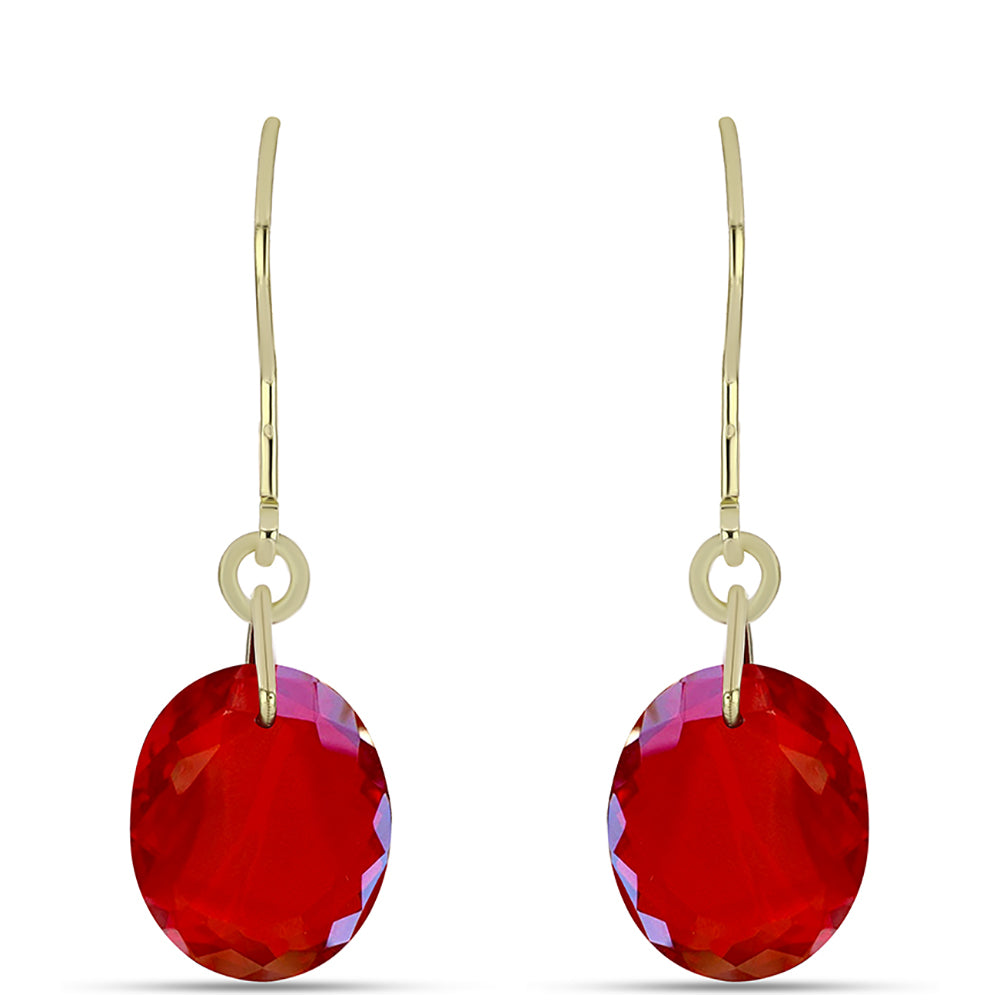 Cercei din Argint 925 Placat cu Aur ( 1.01 grame ) cu Agat Roșu 7.51 Carate