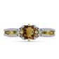 Inel din Argint 925 Placat cu Aur ( 2.18 grame ) cu Cuarț Coniac și Topaz Alb 1.03 Carate