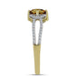 Inel din Argint 925 Placat cu Aur ( 2.18 grame ) cu Cuarț Coniac și Topaz Alb 1.03 Carate