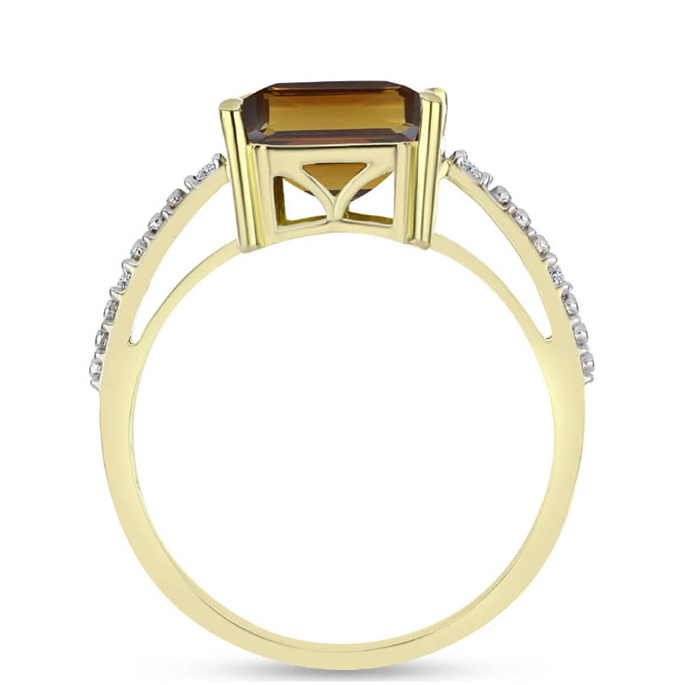 Inel din Argint 925 Placat cu Aur ( 2.42 grame ) cu Cuarț Coniac și Topaz Alb 5.44 Carate 2 