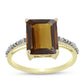Inel din Argint 925 Placat cu Aur ( 2.42 grame ) cu Cuarț Coniac și Topaz Alb 5.44 Carate