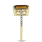 Inel din Argint 925 Placat cu Aur ( 2.42 grame ) cu Cuarț Coniac și Topaz Alb 5.44 Carate