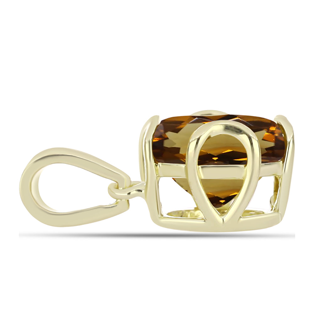 Pandantiv din Argint 925 Placat cu Aur ( 0.78 grame ) cu Cuarț Coniac 1.76 Carate 2 