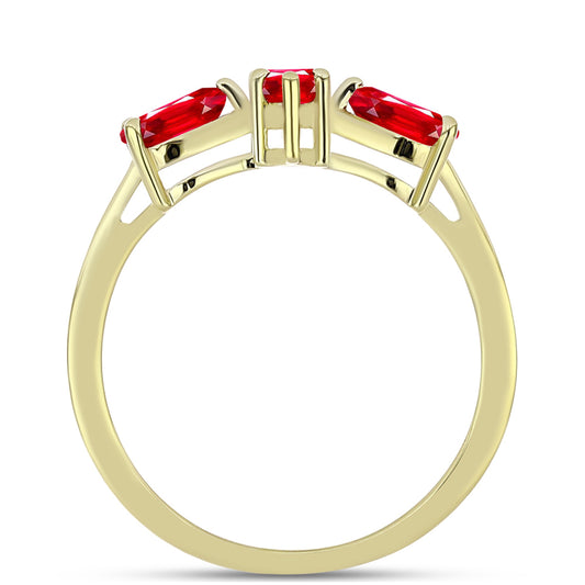 Inel din Argint 925 Placat cu Aur ( 2.31 grame ) cu Agat Roșu 1.14 Carate