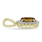 Pandantiv din Argint 925 Placat cu Aur ( 1.21 grame ) cu Cuarț Coniac și Topaz Alb 1.48 Carate