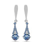 Cercei din Argint 925 ( 3.57 grame ) cu Moissanite Albastru Oceanic 1.84 Carate