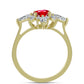 Inel din Argint 925 Placat cu Aur ( 2.93 grame ) cu Agat Roșu și Topaz Alb 1.84 Carate