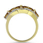 Inel din Argint 925 Placat cu Aur ( 3.74 grame ) cu Cuarț Coniac și Topaz Alb 1.82 Carate