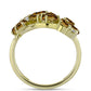 Inel din Argint 925 Placat cu Aur ( 4.44 grame ) cu Cuarț Coniac și Topaz Alb 2.09 Carate