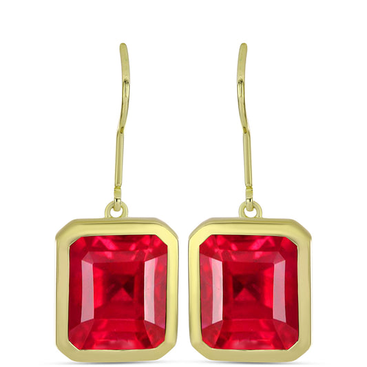 Cercei din Argint 925 Placat cu Aur ( 4.71 grame ) cu Agat Roșu 10.5 Carate