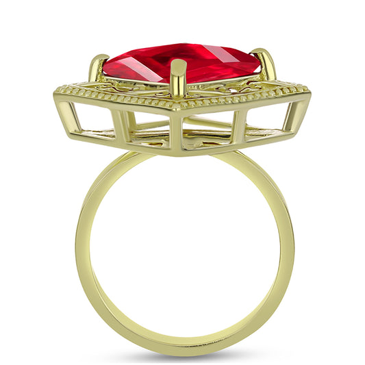 Inel din Argint 925 Placat cu Aur ( 5.92 grame ) cu Agat Roșu 4.84 Carate