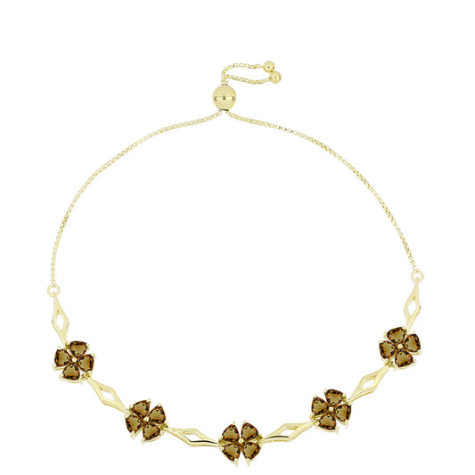 Brățară din Argint 925 Placat cu Aur ( 7.31 grame ) cu Cuarț Coniac 4.5 Carate