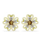 Cercei din Argint 925 Placat cu Aur ( 3.82 grame ) cu Cuarț Coniac și Topaz Alb 0.67 Carate