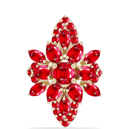 Inel din Argint 925 Placat cu Aur ( 5.2 grame ) cu Agat Roșu 4.97 Carate