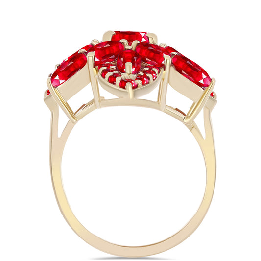 Inel din Argint 925 Placat cu Aur ( 5.2 grame ) cu Agat Roșu 4.97 Carate