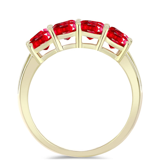 Inel din Argint 925 Placat cu Aur ( 3.41 grame ) cu Agat Roșu 3 Carate