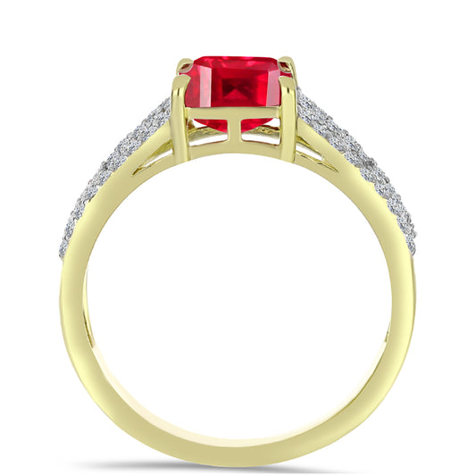 Inel din Argint 925 Placat cu Aur ( 3.54 grame ) cu Agat Roșu și Topaz Alb 2.63 Carate