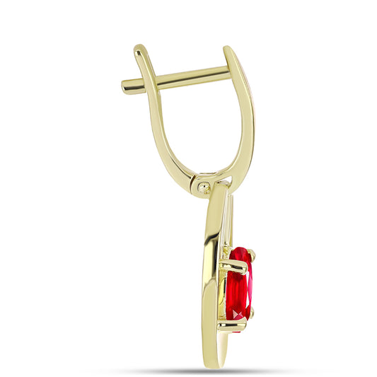 Cercei din Argint 925 Placat cu Aur ( 4.29 grame ) cu Agat Roșu 2.32 Carate