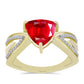 Inel din Argint 925 Placat cu Aur ( 3.86 grame ) cu Agat Roșu și Topaz Alb 2.96 Carate