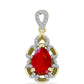 Pandantiv din Argint 925 Placat cu Aur ( 1.49 grame ) cu Agat Roșu și Topaz Alb 2 Carate