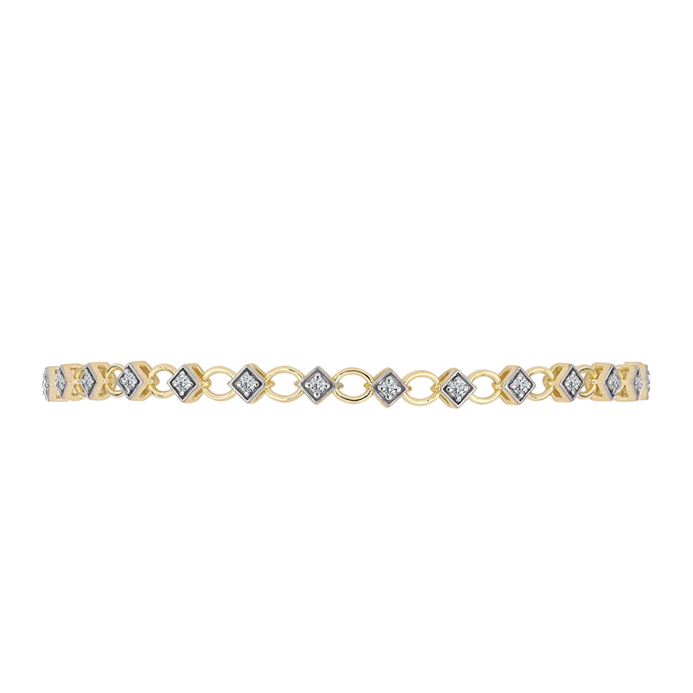 Brățară din Argint 925 Placat cu Aur ( 5.66 grame ) cu Diamant Certificat cultivat în laborator 0.58 Carate