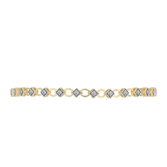 Brățară din Argint 925 Placat cu Aur ( 5.66 grame ) cu Diamant Certificat cultivat în laborator 0.58 Carate