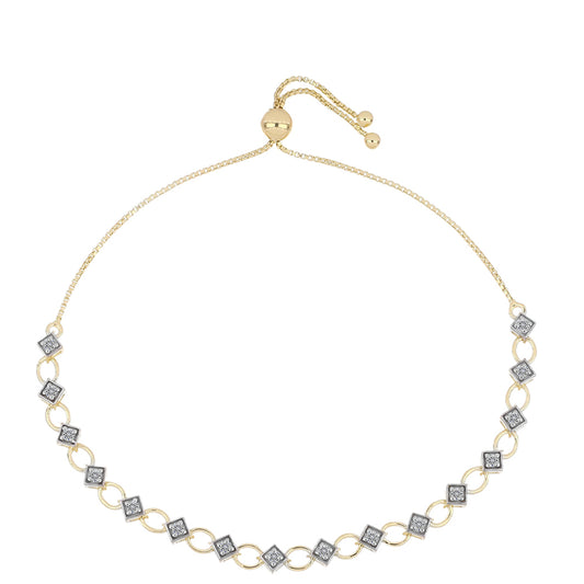 Brățară din Argint 925 Placat cu Aur ( 5.66 grame ) cu Diamant Certificat cultivat în laborator 0.58 Carate