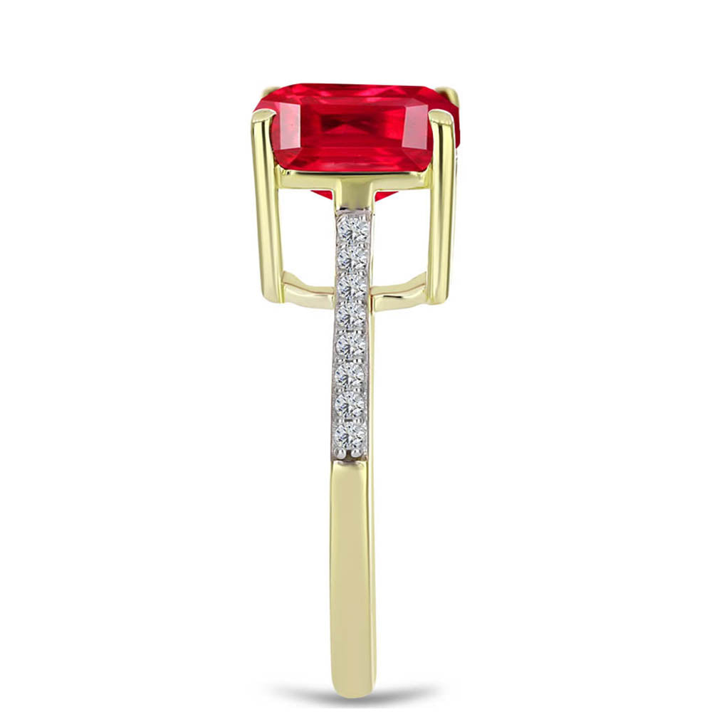 Inel din Argint 925 Placat cu Aur ( 2.82 grame ) cu Agat Roșu și Topaz Alb 3.94 Carate 4 