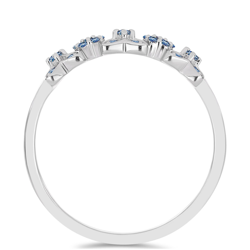Inel din Argint 925 ( 2.03 grame ) cu Moissanite Albastru Oceanic 0.26 Carate