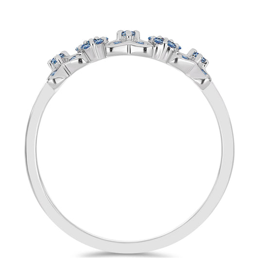 Inel din Argint 925 ( 2.03 grame ) cu Moissanite Albastru Oceanic 0.26 Carate